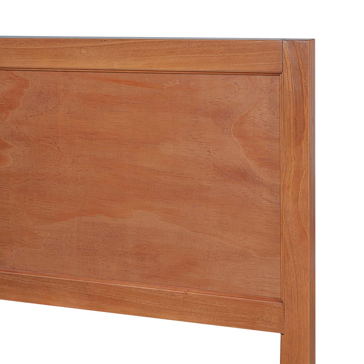 King Size Wood Platform Bed Frame with Classic Panel Headboard