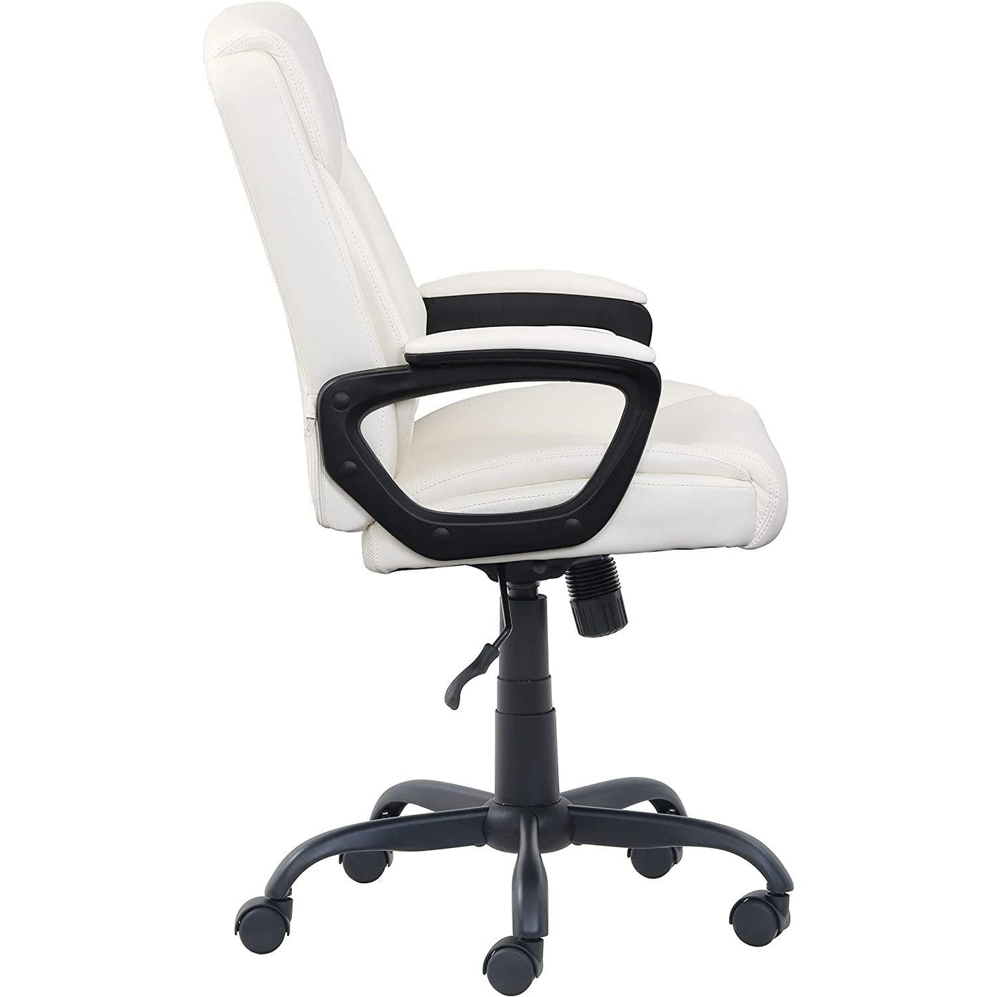 Cream Padded Office Chair Armrests Height Adjustable