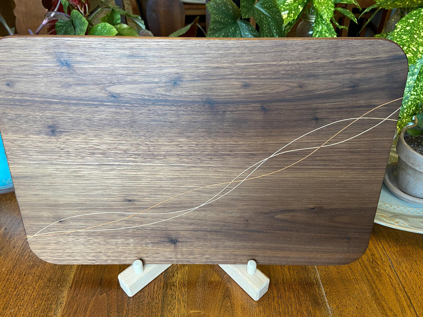 Walnut Charcuterie Board - Cherry & Maple Decorative Banding