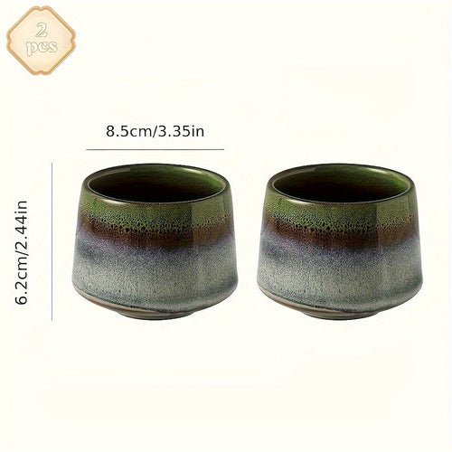 Set of 2 Japanese Kiln Ceramic Mugs | Gradient Aesthetic Drinkware