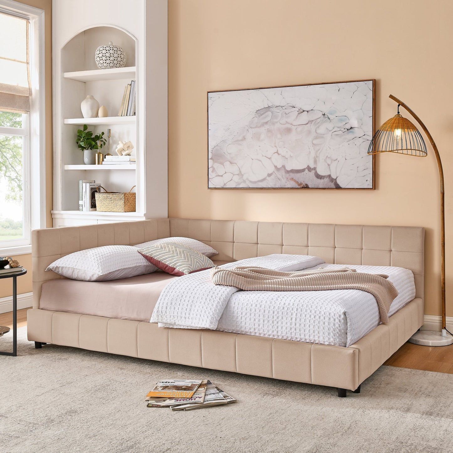 Queen Size Upholstered Tufted Bed Frame