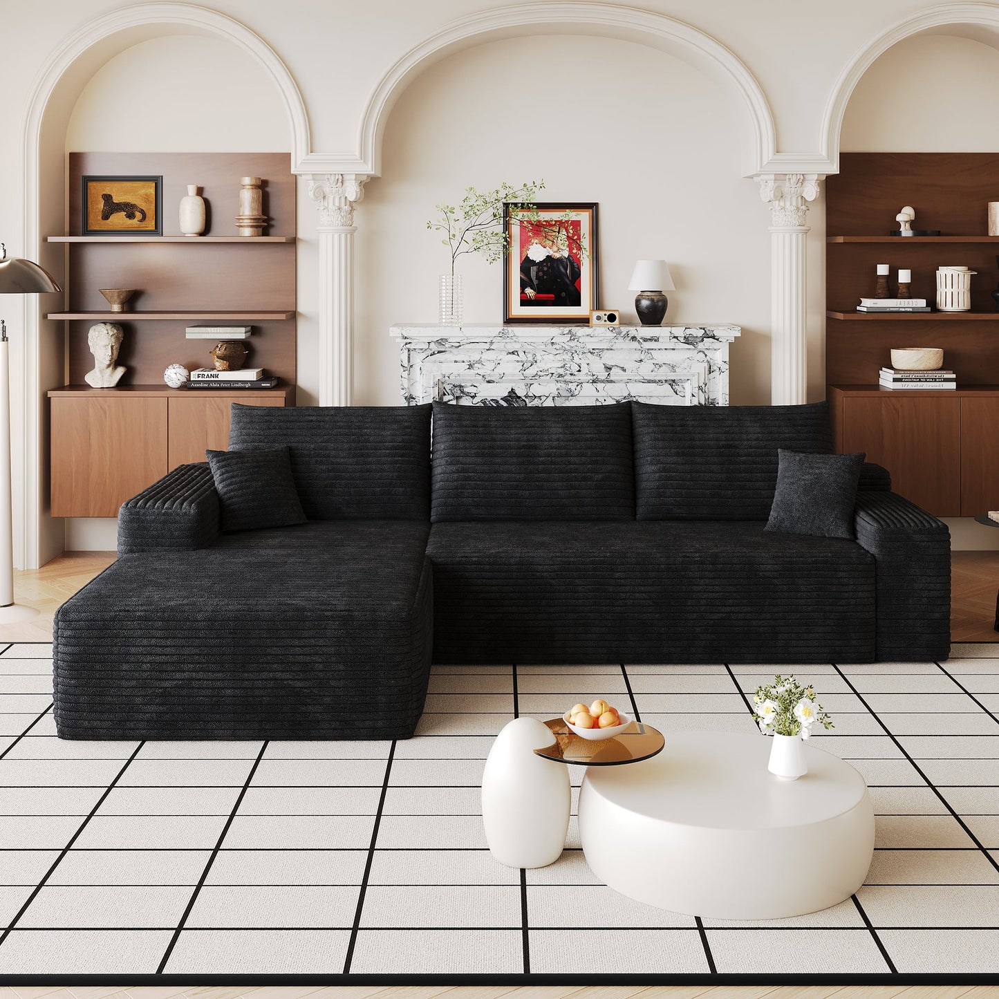 107" Cloud Sectional Couch with L-Shape Chaise