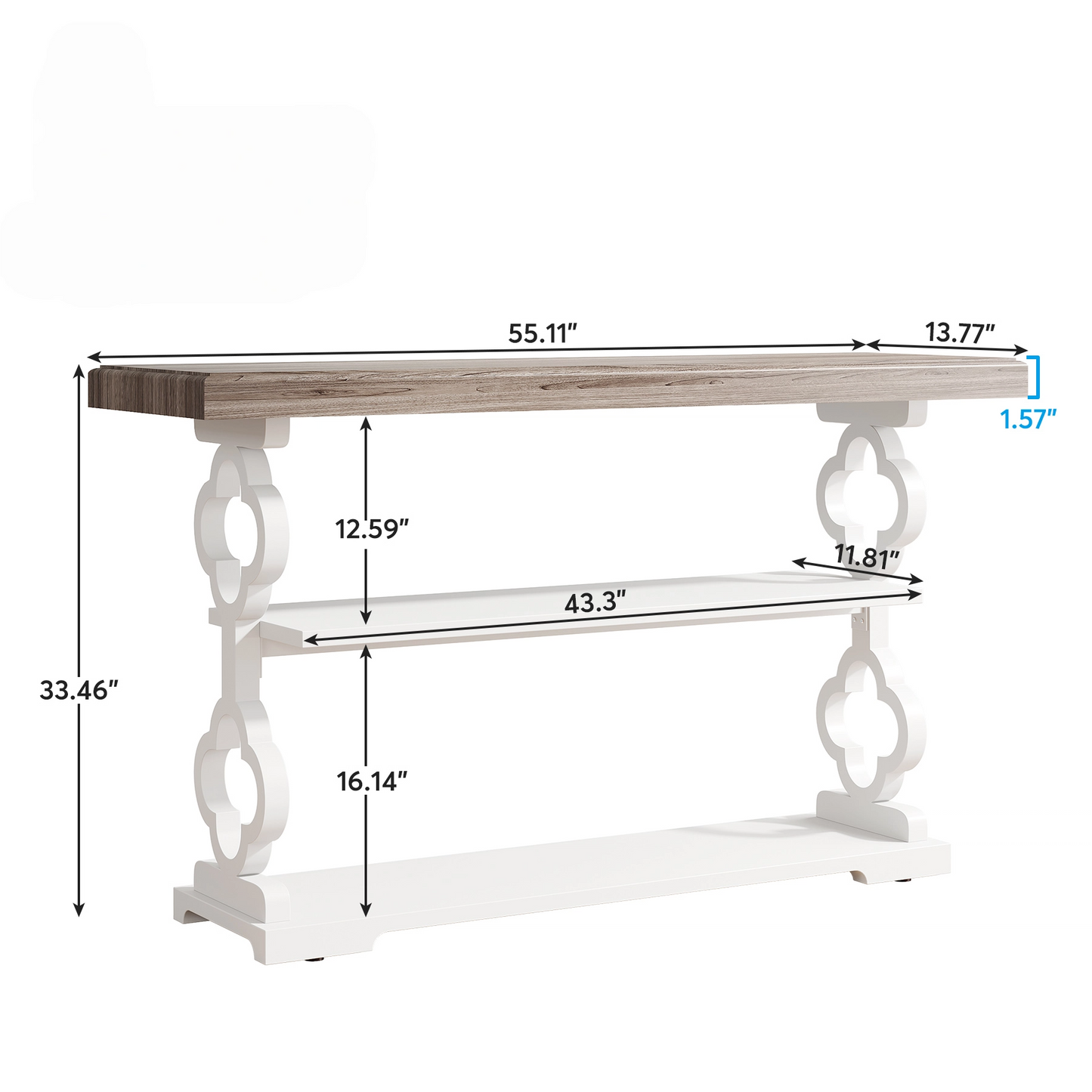 55" French Country Console Table