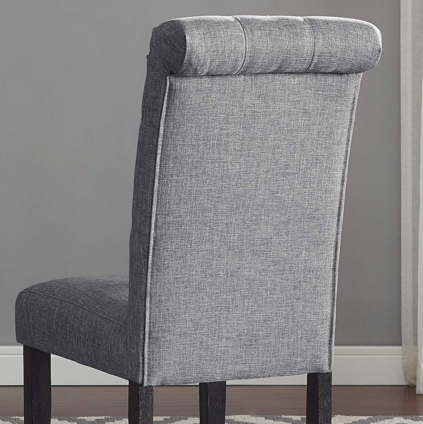 Leviton Gray Solid Wood Tufted Dining Chair Set Of 2