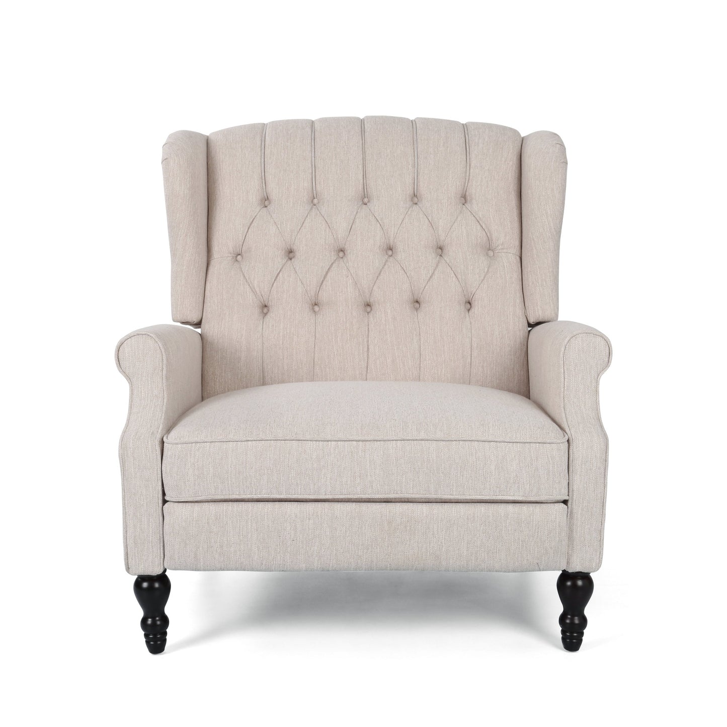 Push Back Recliner Chair Fabric Lounge Armchair Pushback Recliner with Rivet Decoration Wingback Single Sofa Chair with Padded Seat for Living Room, Bedroom 33.25D x 37.75W x 42.5H in