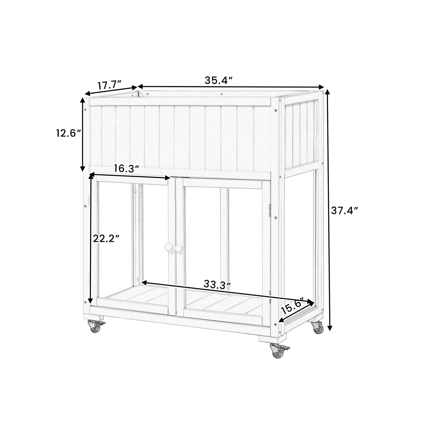 TOPMAX Patio Mini Wood Cold Frame Greenhouse with Wheels