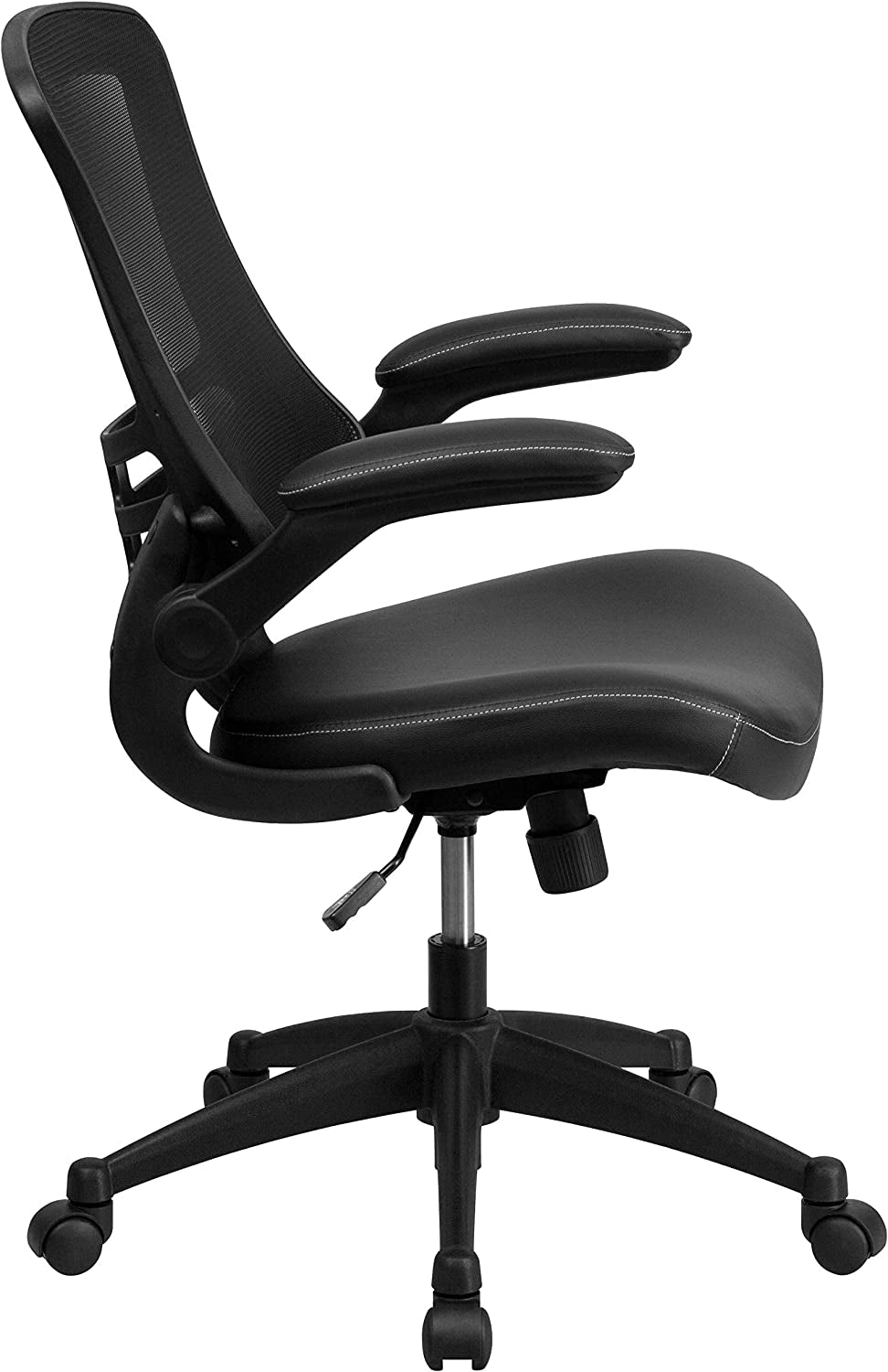 Kelista Mid-Back Ergonomic Office Chair With Adjustable Height, Black