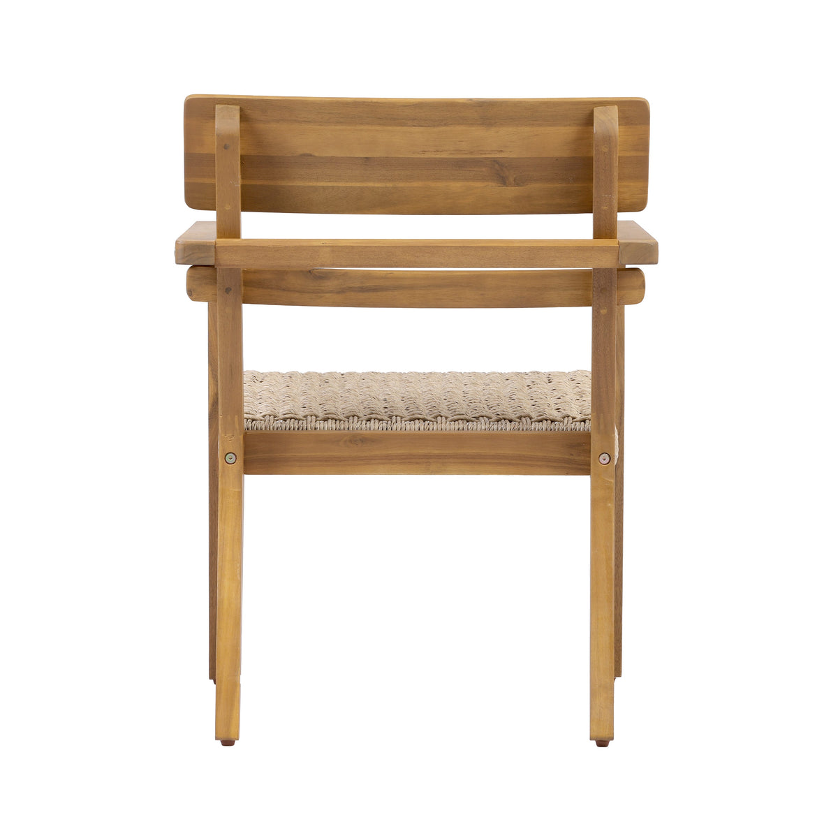 Outdoor Acacia Wood Dining Chairs with Woven Wicker Seats