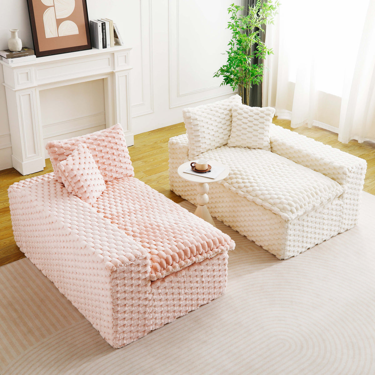 Luxury Color-Block Turtle Velvet Multifunctional Sofa