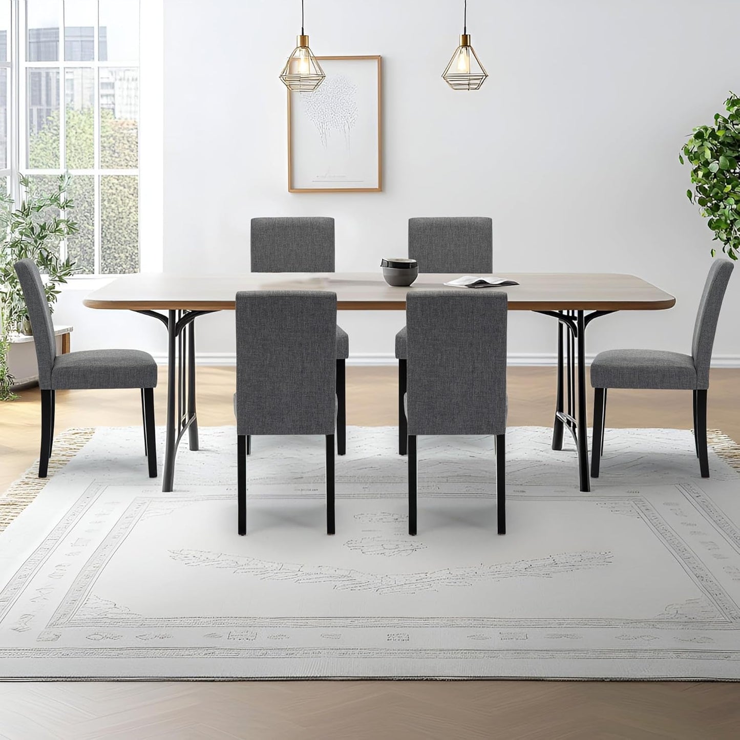 Set of 6 Mid Century Modern Upholstered Dining Chairs