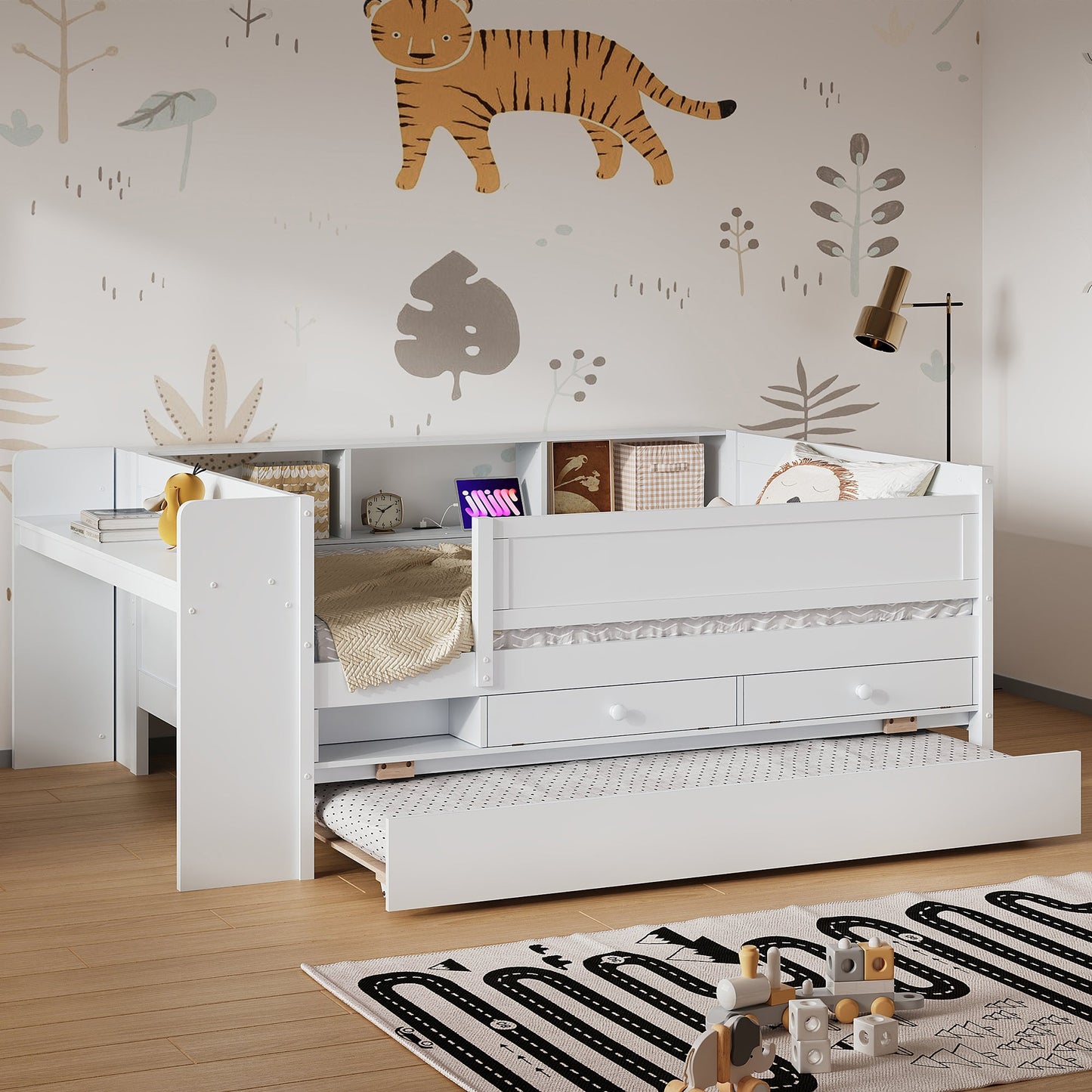 Multi-Functional Twin Daybed with Drawers and Trundle