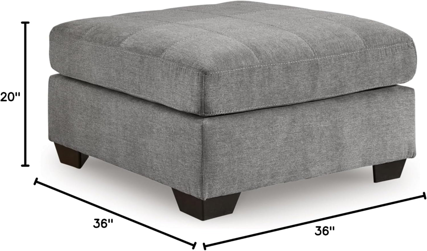 Oversized Light Gray Ottoman Room Decorative Elegance