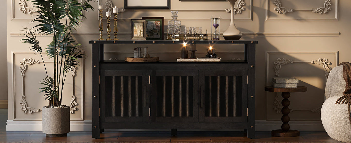 U_STYLED 55.1'' Pine Wood Buffet Cabinet