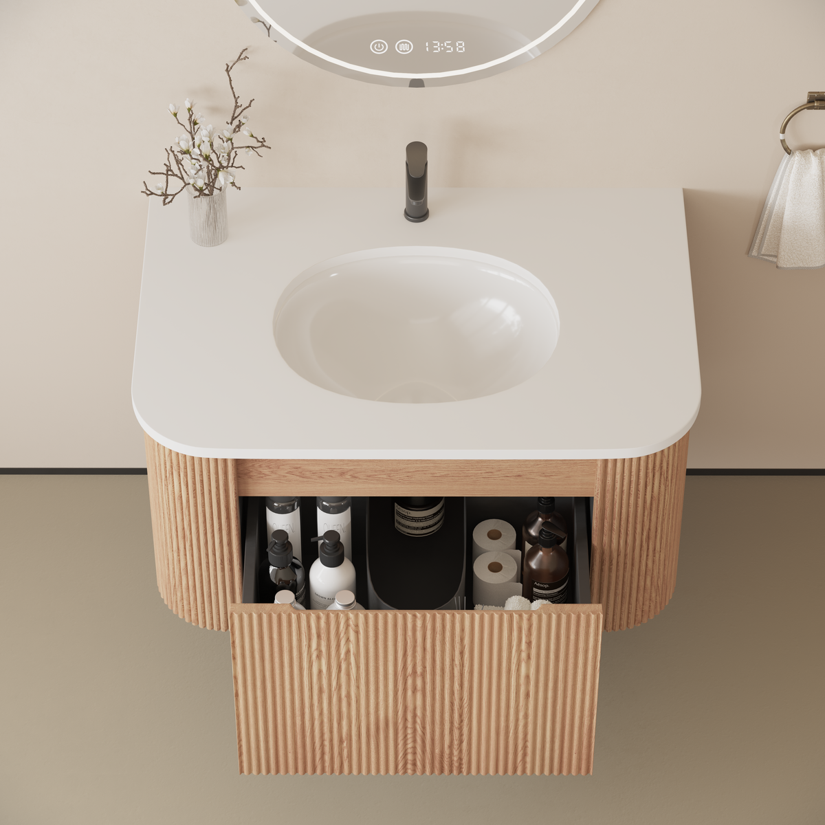 Arcora 30 Inch Wall Mounted Bathroom Vanity with Sink