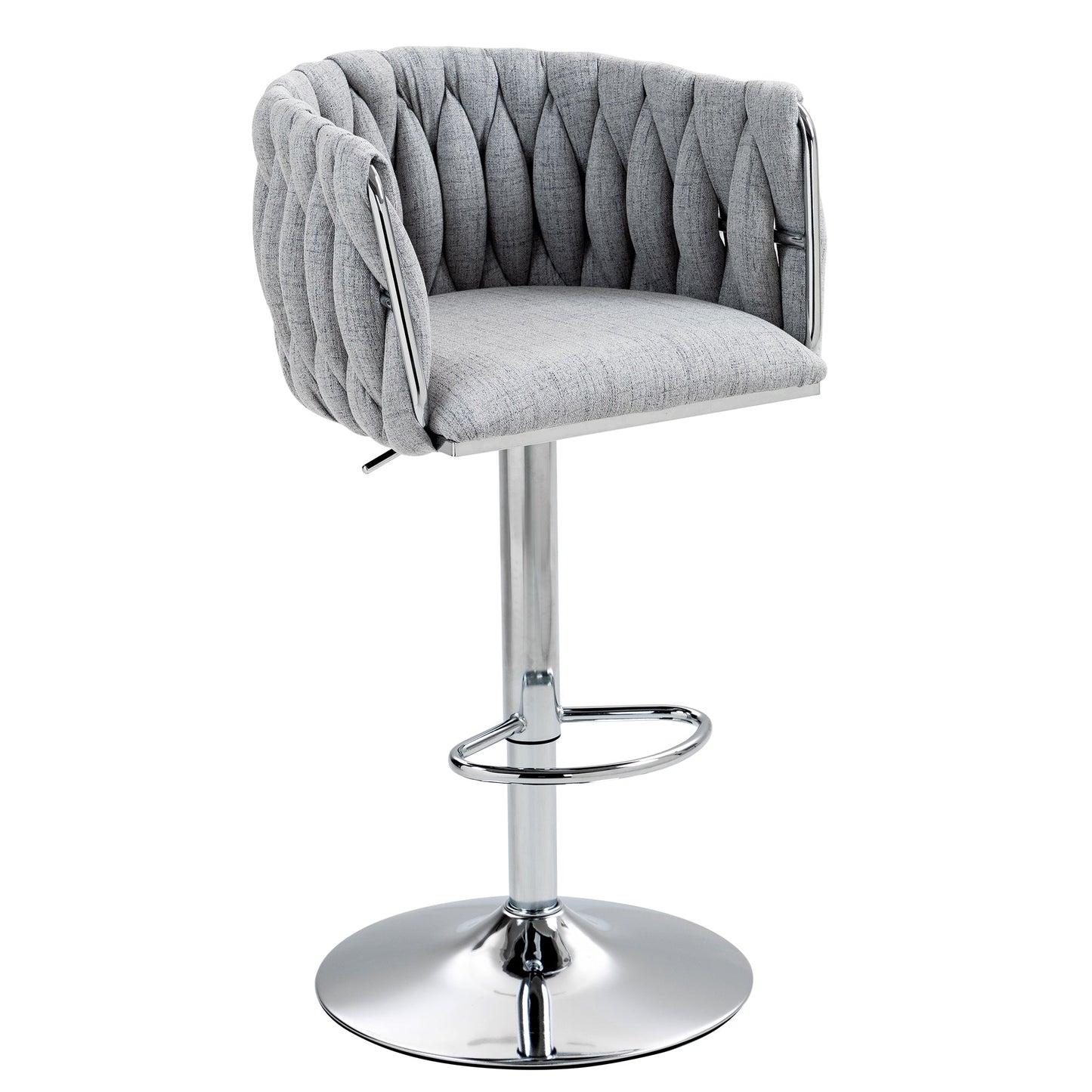 360° Fabric Cover Swivel Bar Stools Set of 2