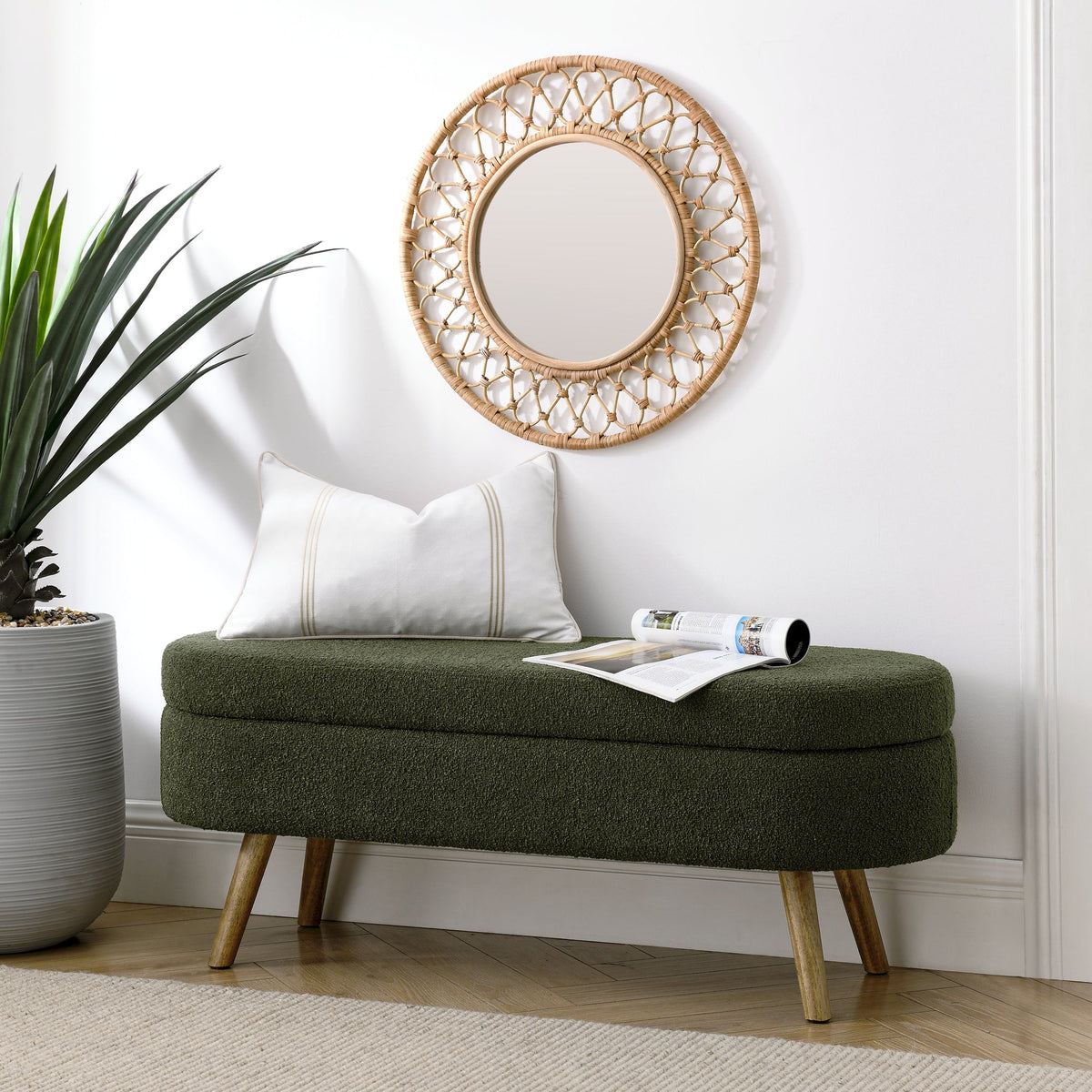 Ottoman Oval Storage Bench