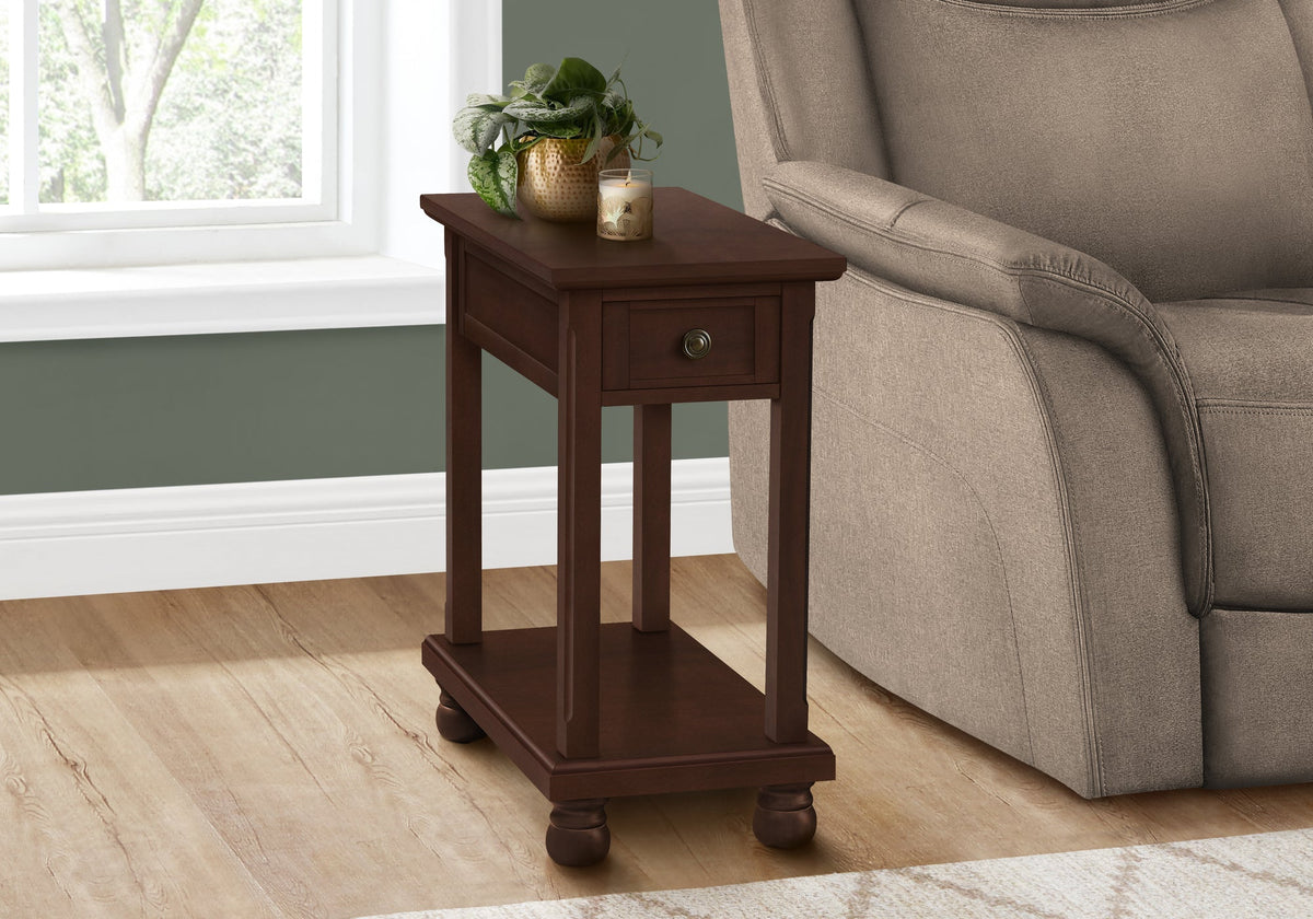 Narrow Accent Table with Storage Drawer