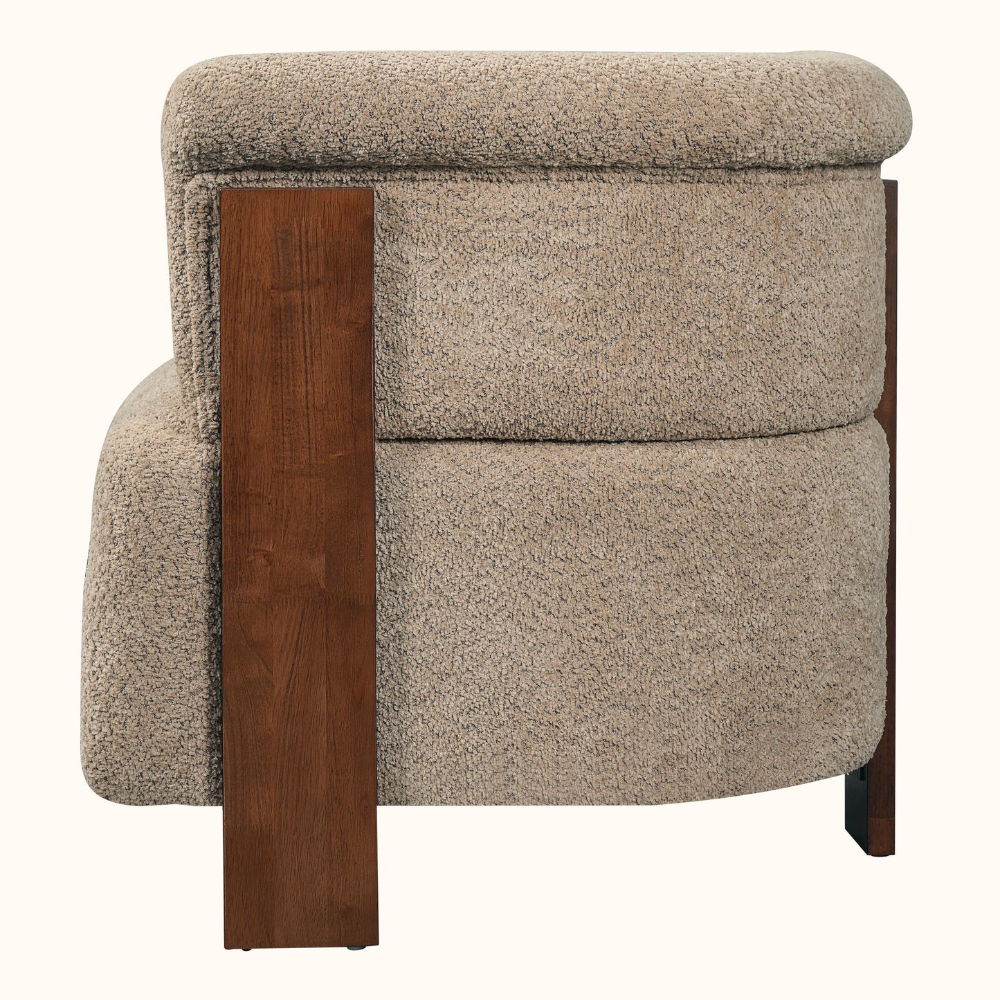 31.7" Mid-Century Curved Barrel Accent Chair