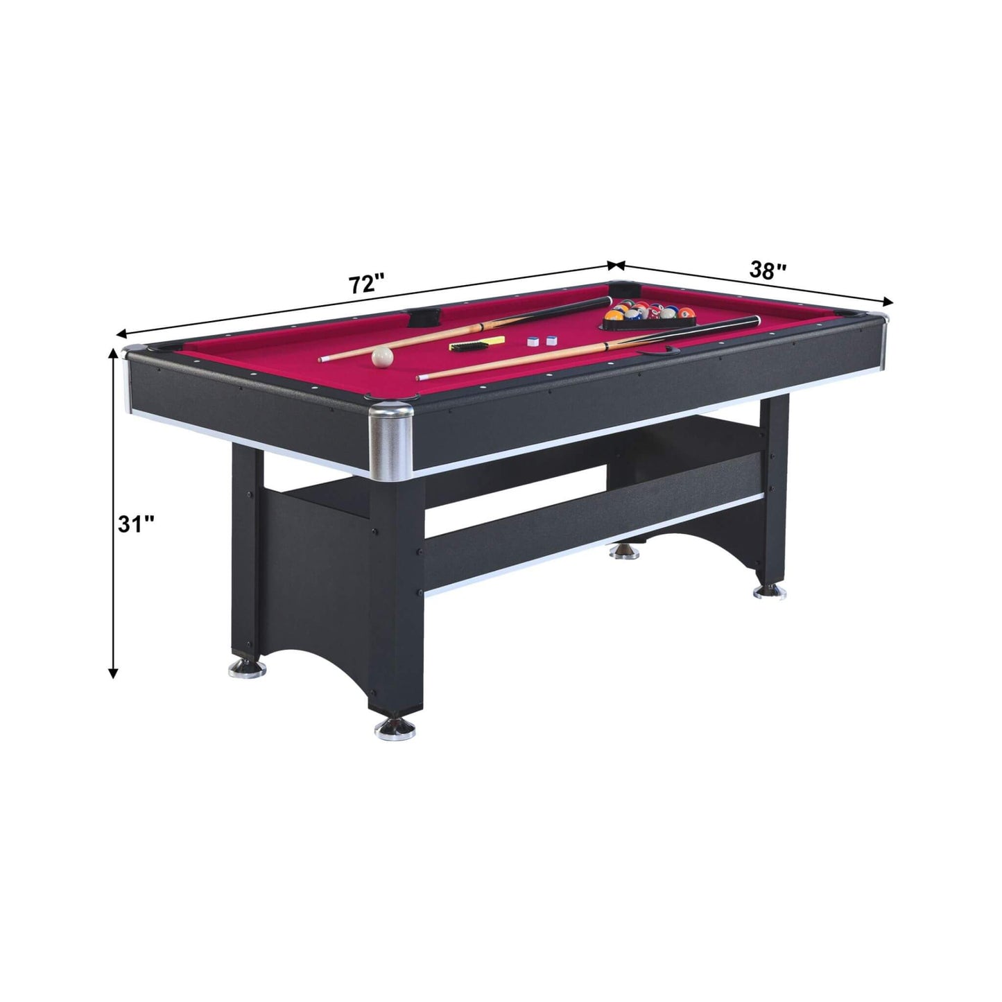 6FT Premium Wooden Multifunctional Pool Table With Table Tennis Top (SAK62741)