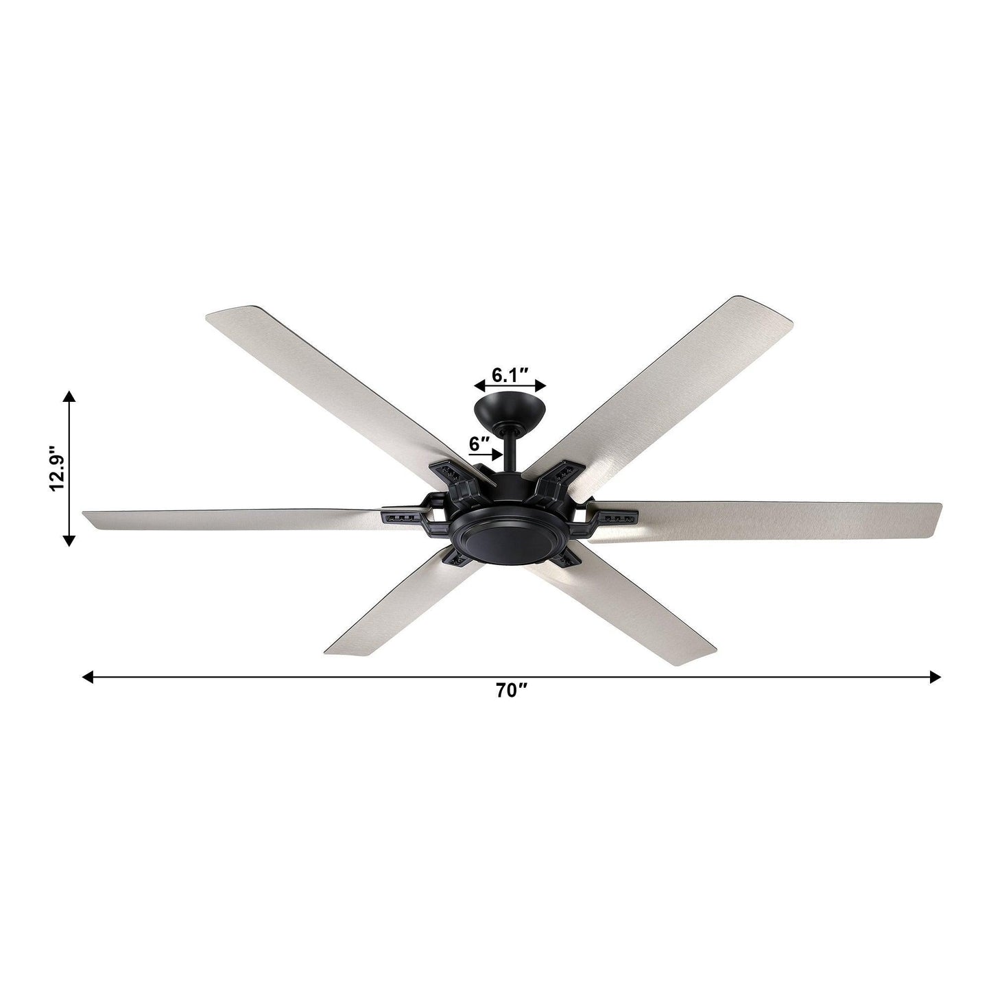 70" Madhya Industrial Ceiling Fan with Remote Control
