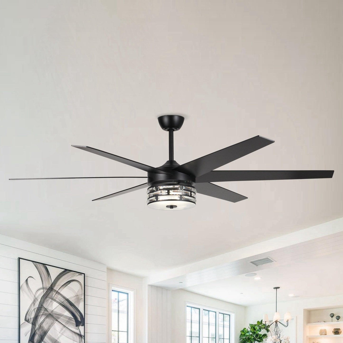 70" Black Modern Ceiling Fan