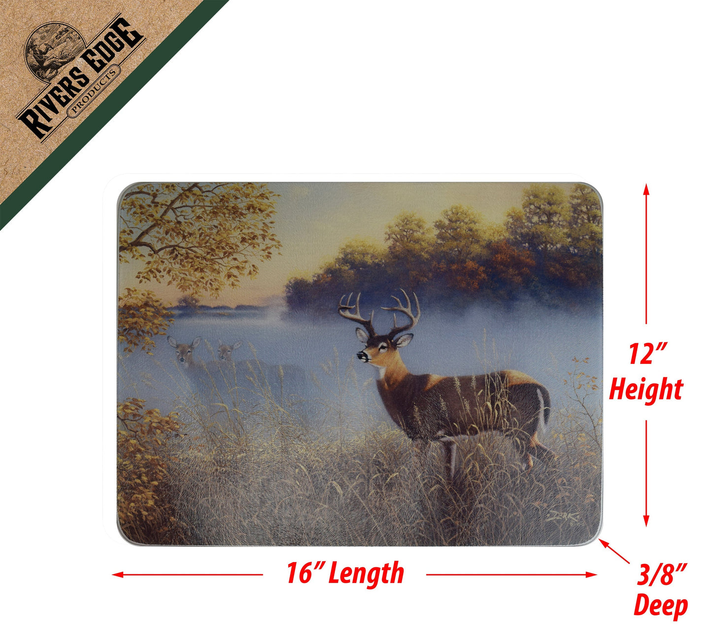 Cutting Board 12in x 16in-Morning Fog