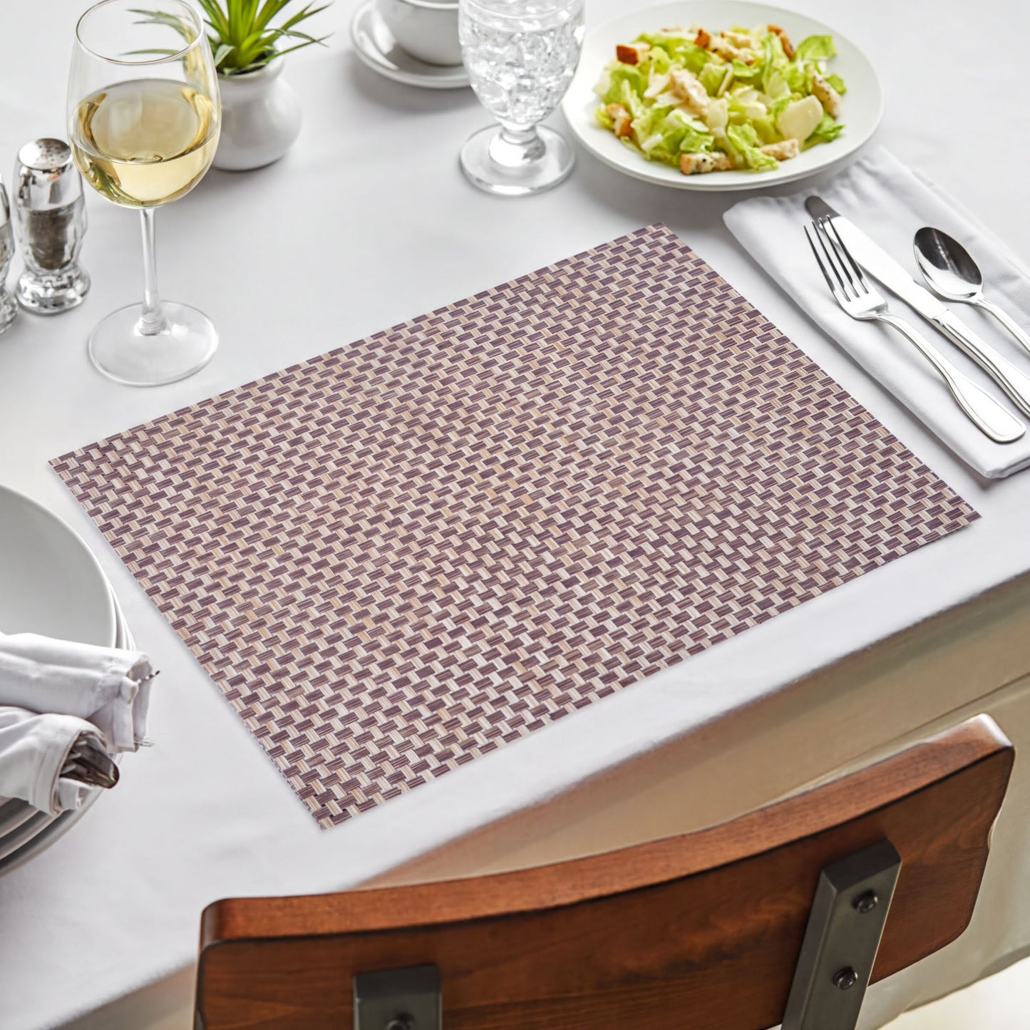 PVC Placemats – Beige Dining Table Mats | Heat Resistant, Non Slip, Waterproof
