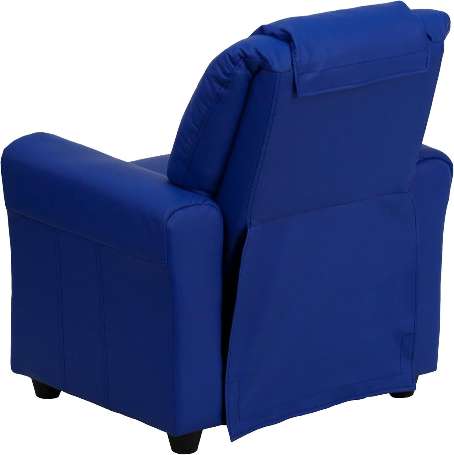 Vana Vinyl Kids Recliner Blue With Cup Holder And Headrest