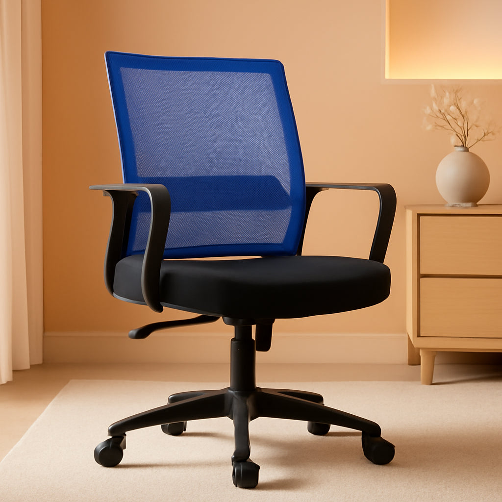 Ergonomic Mesh Office Chair With Lumbar Support Blue