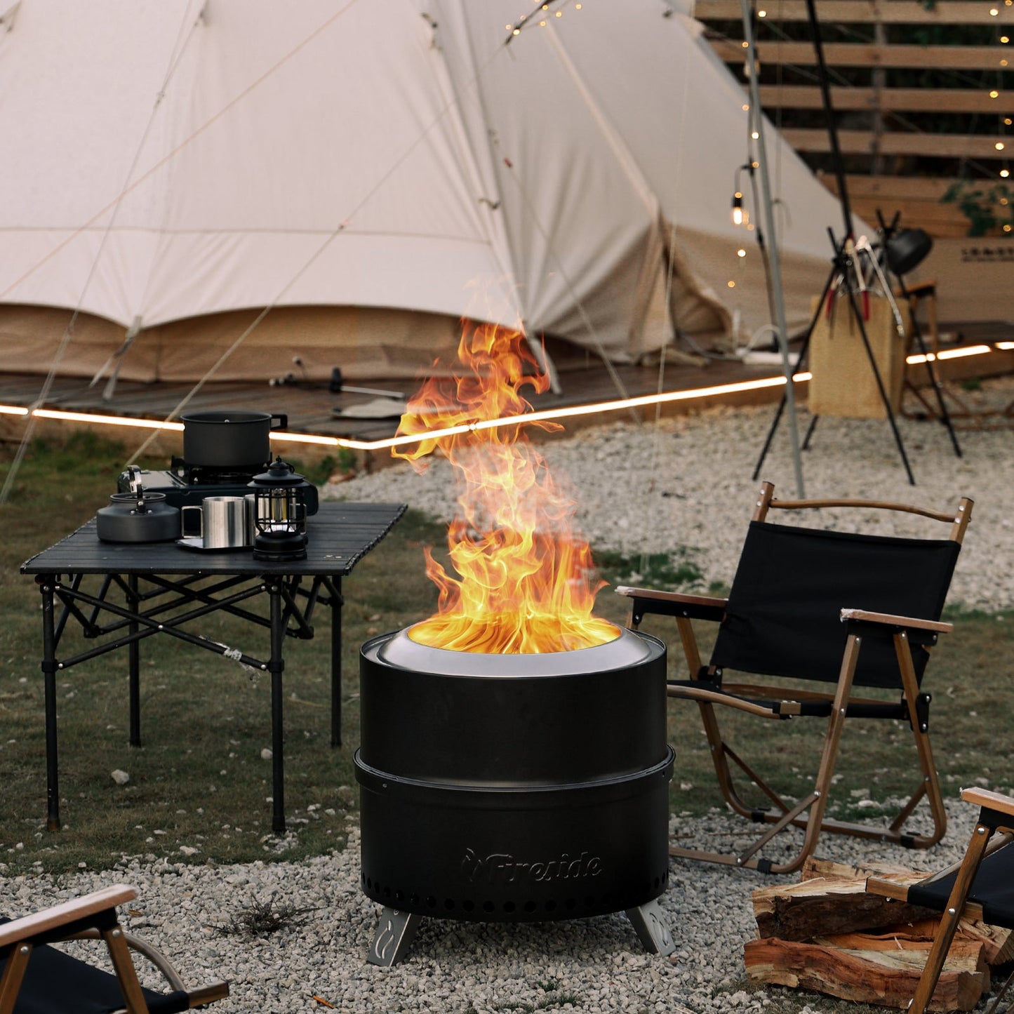 Pluto R19-PG Smokeless Outdoor Fire Pit -  Painted Black