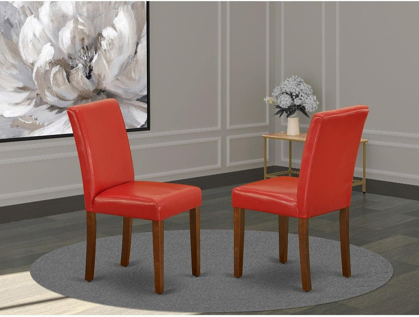 Firebrick Red Padded Dining Chairs For Dining Room