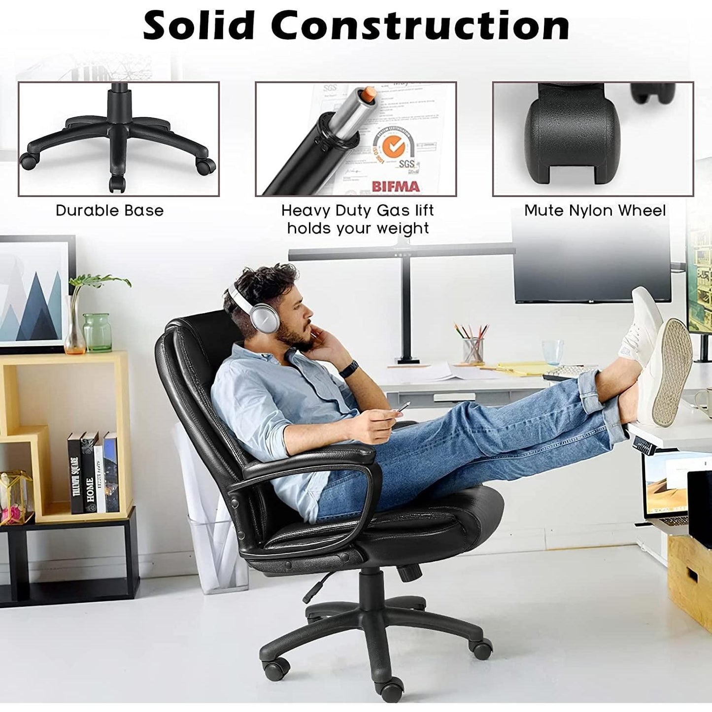 Ergonomic Executive Chair Lumbar Support Height Adjustable