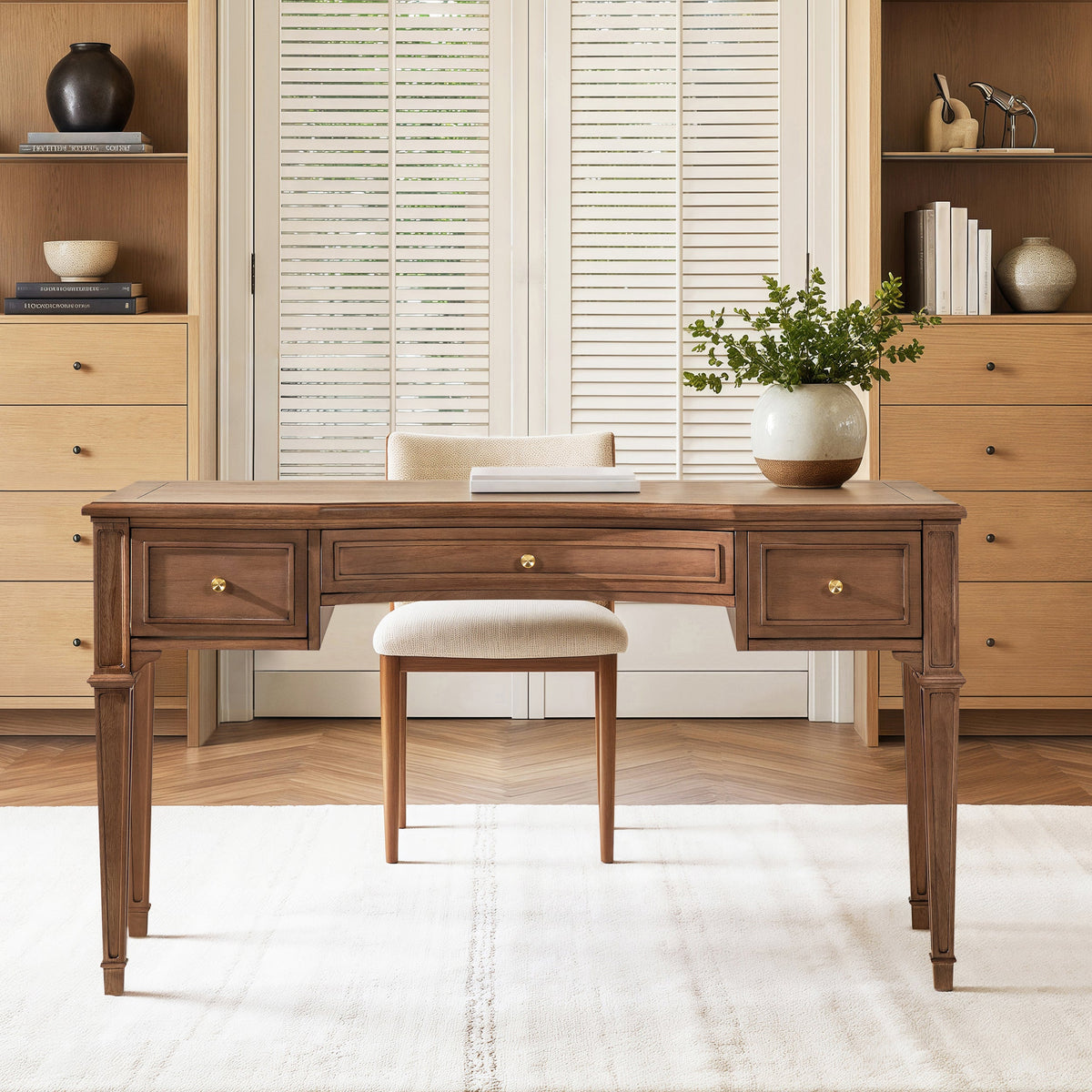 Dauphin 55" 3-Drawer Wood Executive Desk