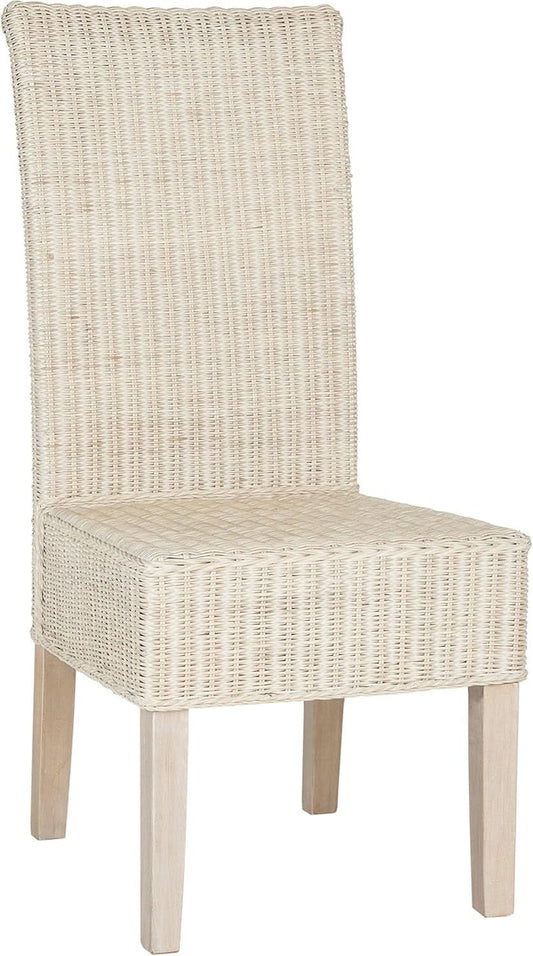 Grey Wicker Rattan 18 Inch Dining Chair For Living Room Safavieh