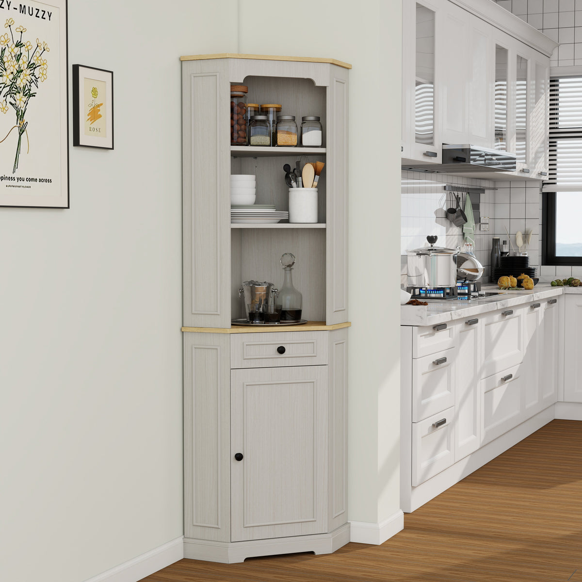 68" Tall Corner Cabinet