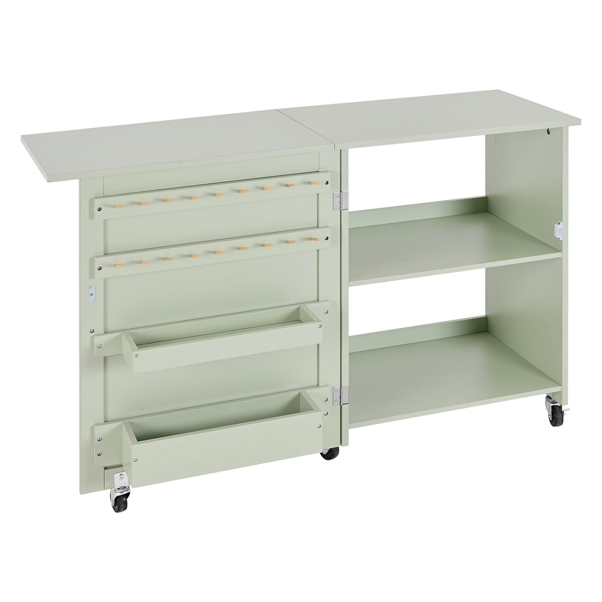 Folding Sewing Table - Multipurpose Craft Station with Storage