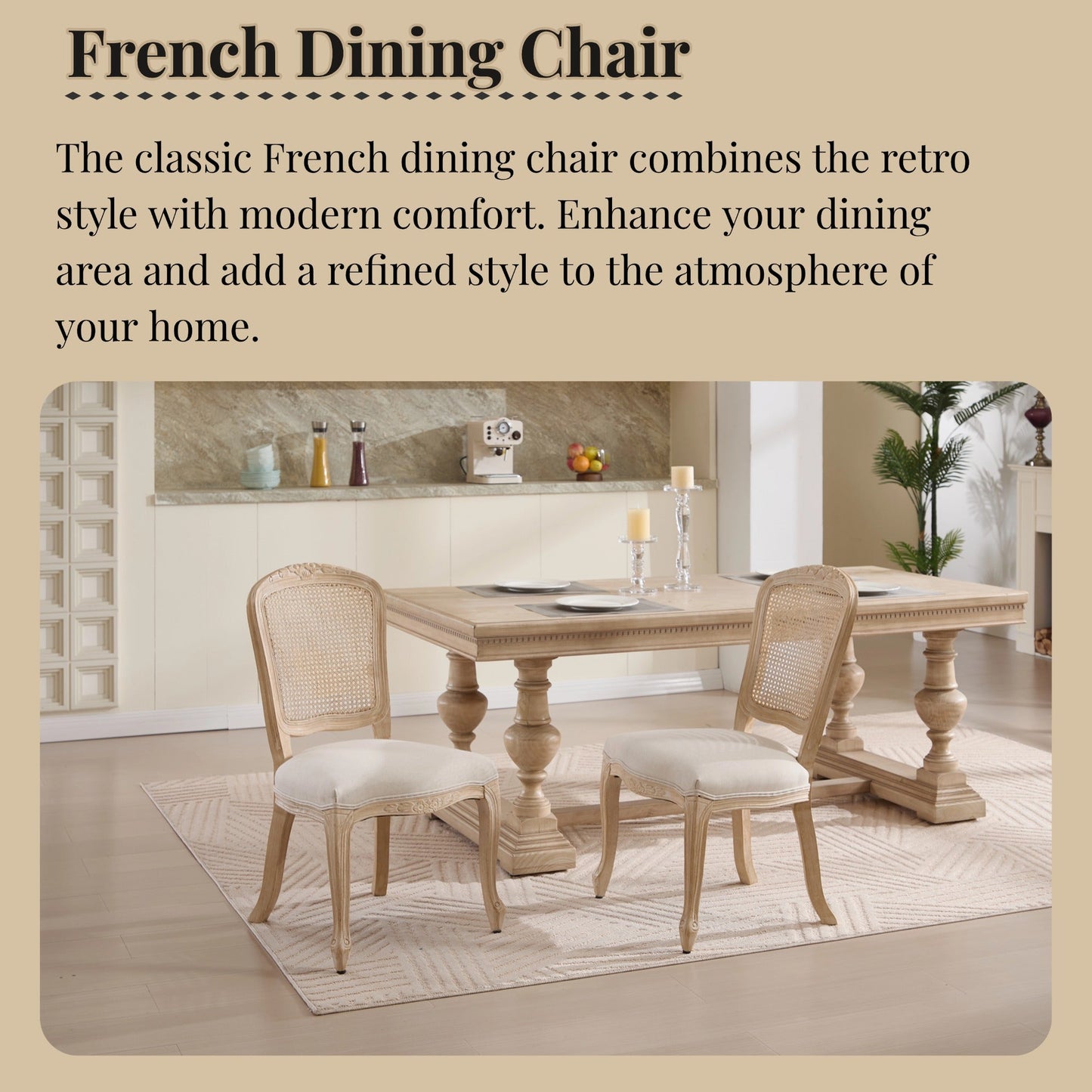 French Country Dining Chairs Set of 2
