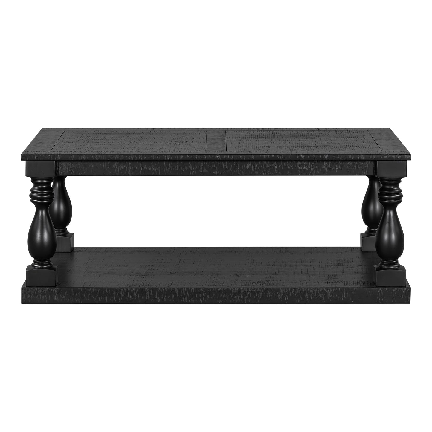 U_STYLE Vintage Coffee Table Featuring Artistic Vase Column Legs