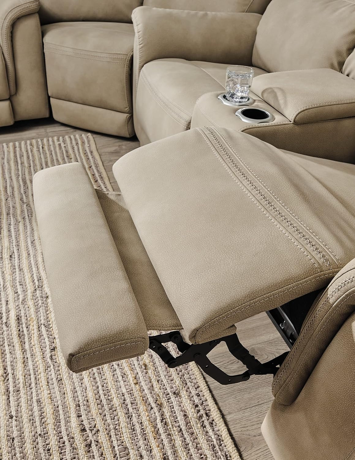 Durapella Power Recliner With Adjustable Headrest Beige