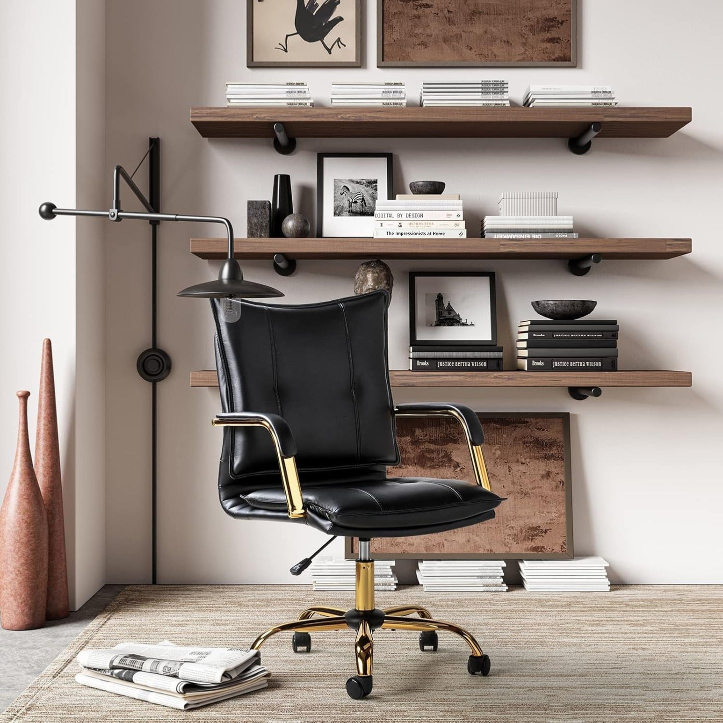 Black Office Desk Chair With Adjustable Height Elegant