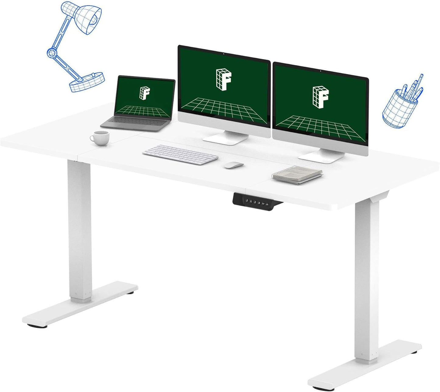 71 Inch Dual Motor Standing Desk With Memory Controller