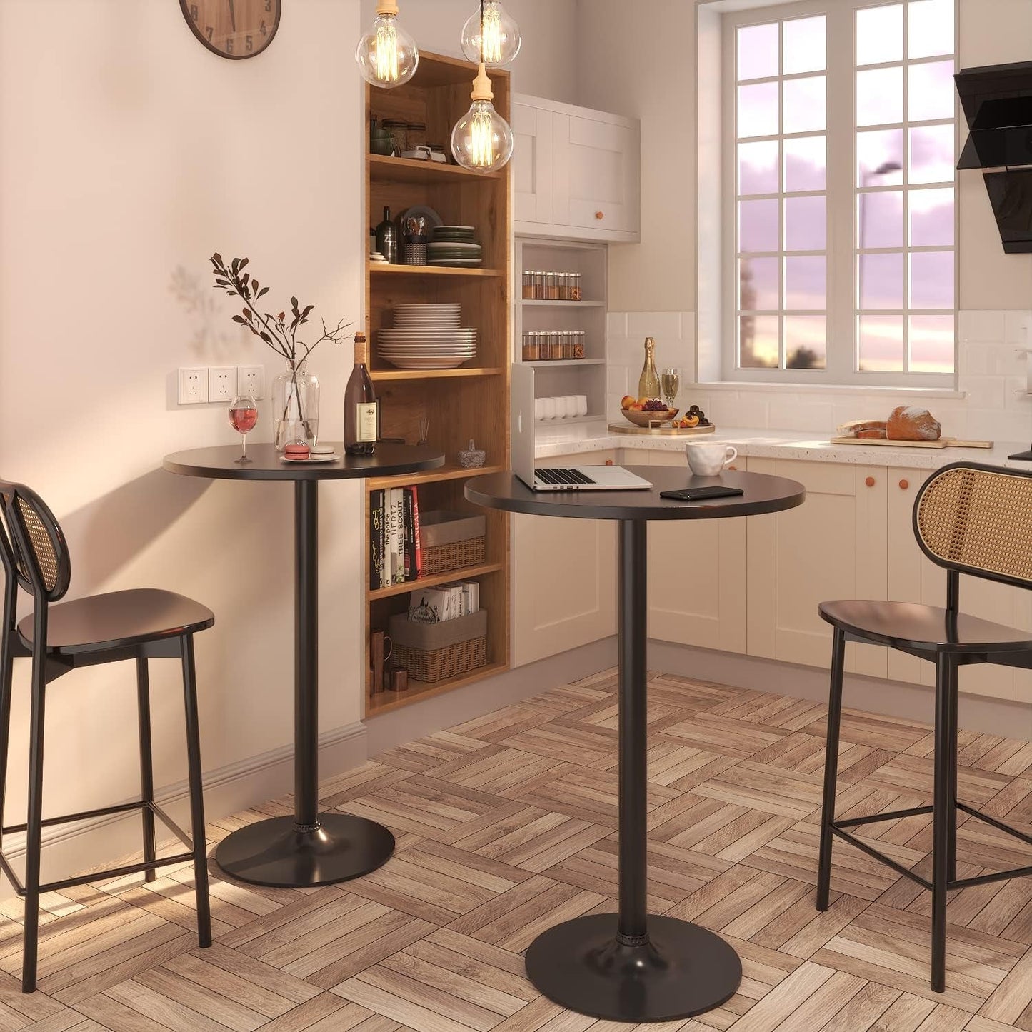Obsidian Bar Height Pub Table With Industrial Strength