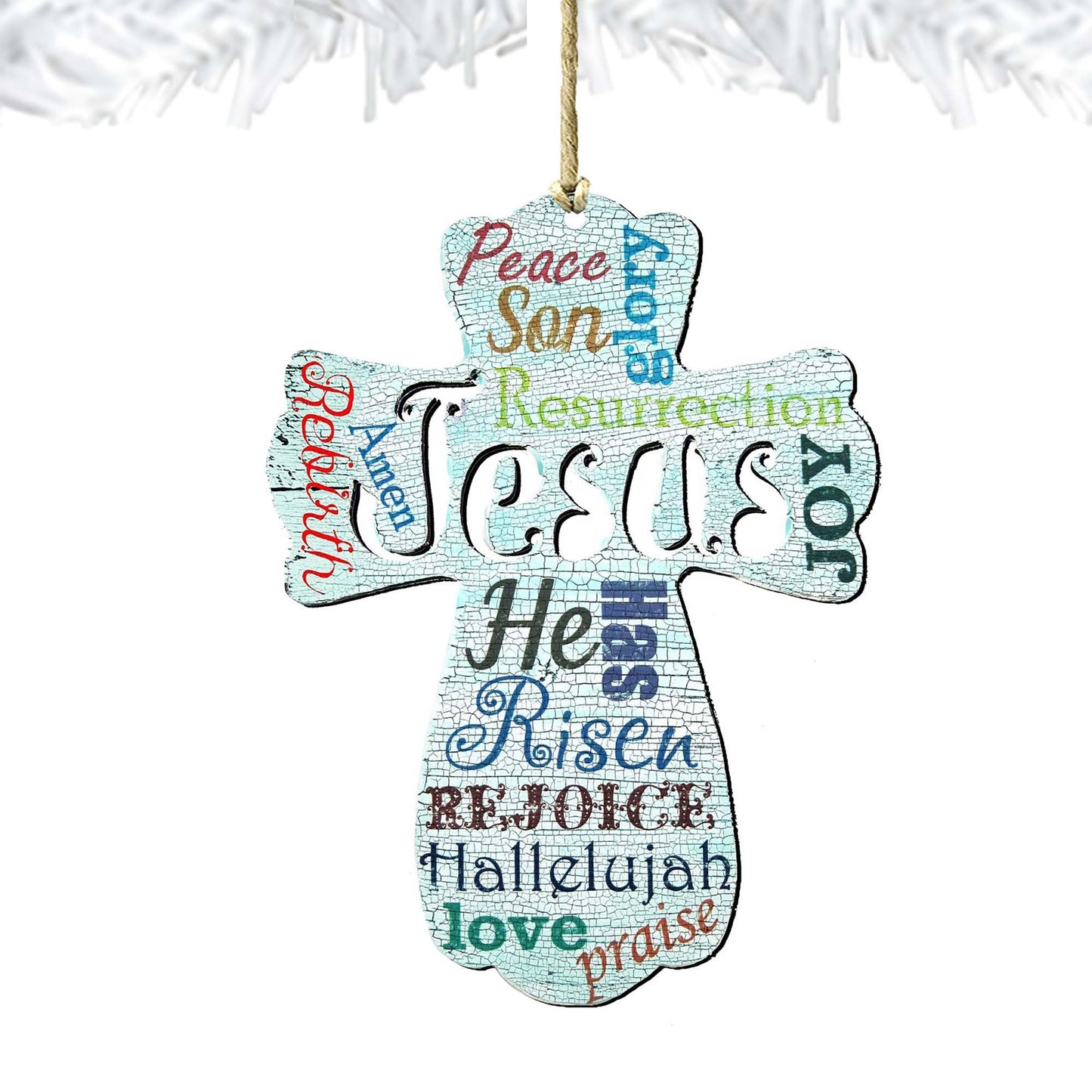 Jesus Cross Wooden Ornaments by G. DeBrekht - Easter Spring Decor - 8198715
