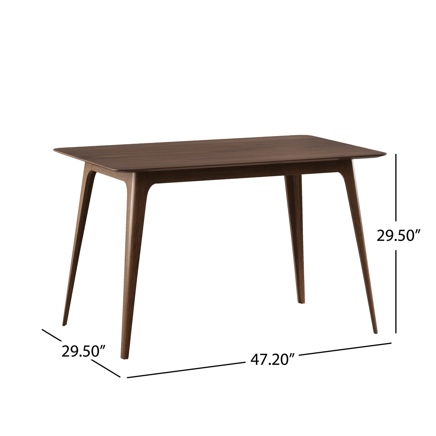 Mid-Century Modern Rubberwood Dining Table