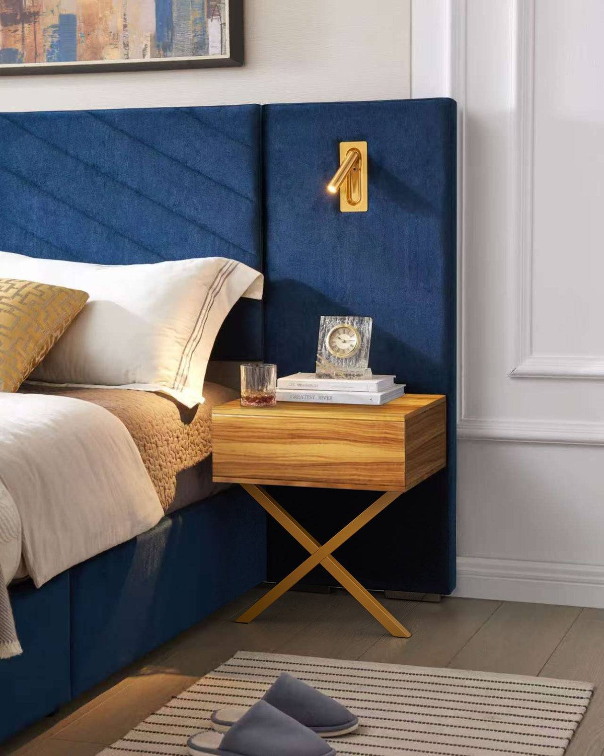 Queen Size Velvet Bed Frame