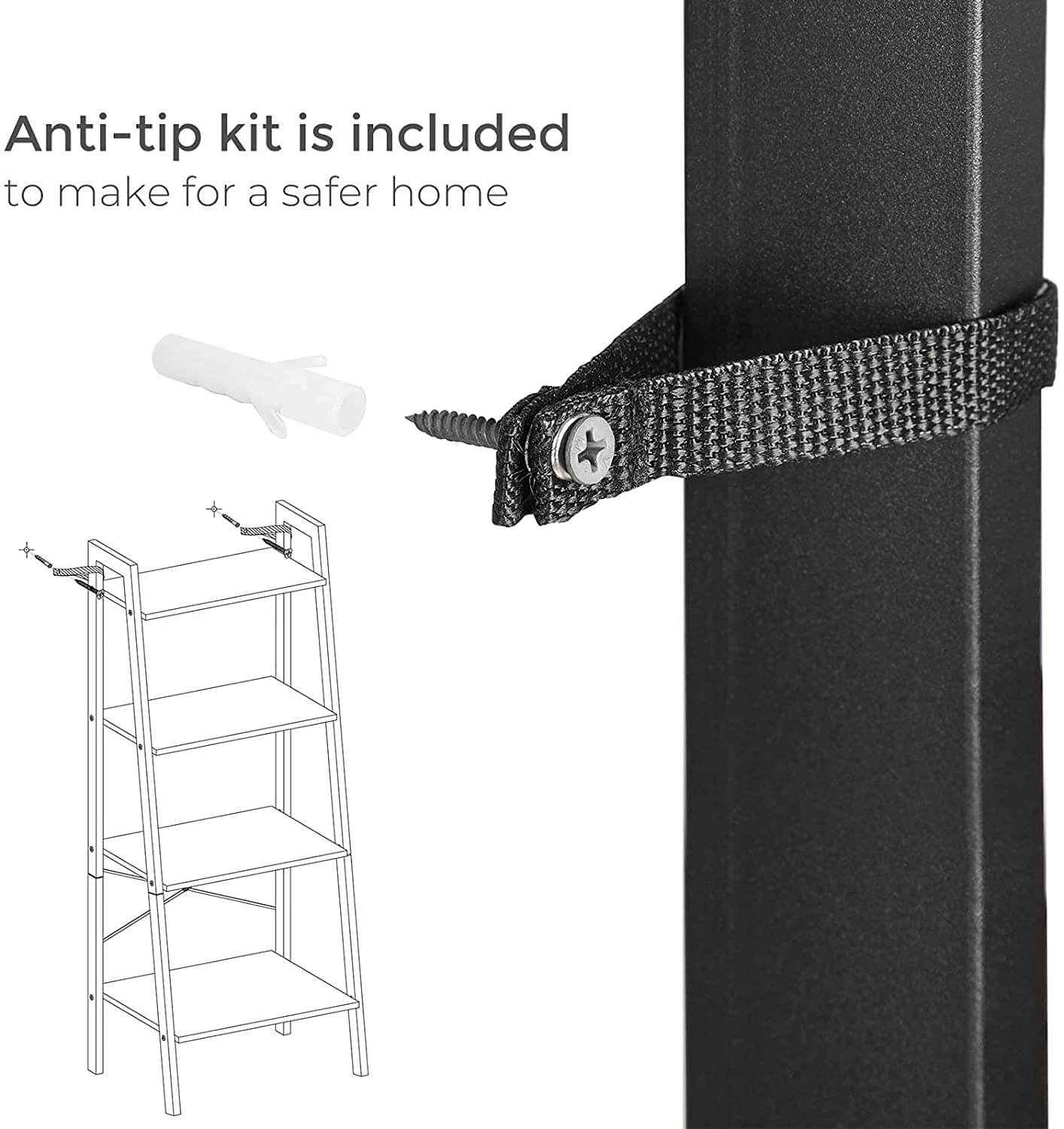 4-Tier Bookshelf & Storage Rack Shelves