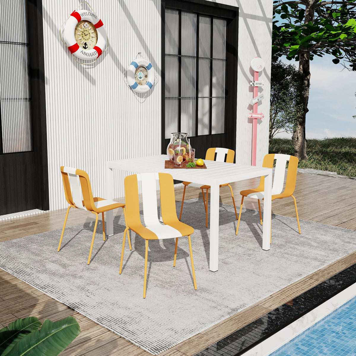 Summer - 4-Pack Modern Striped Color Block Chairs