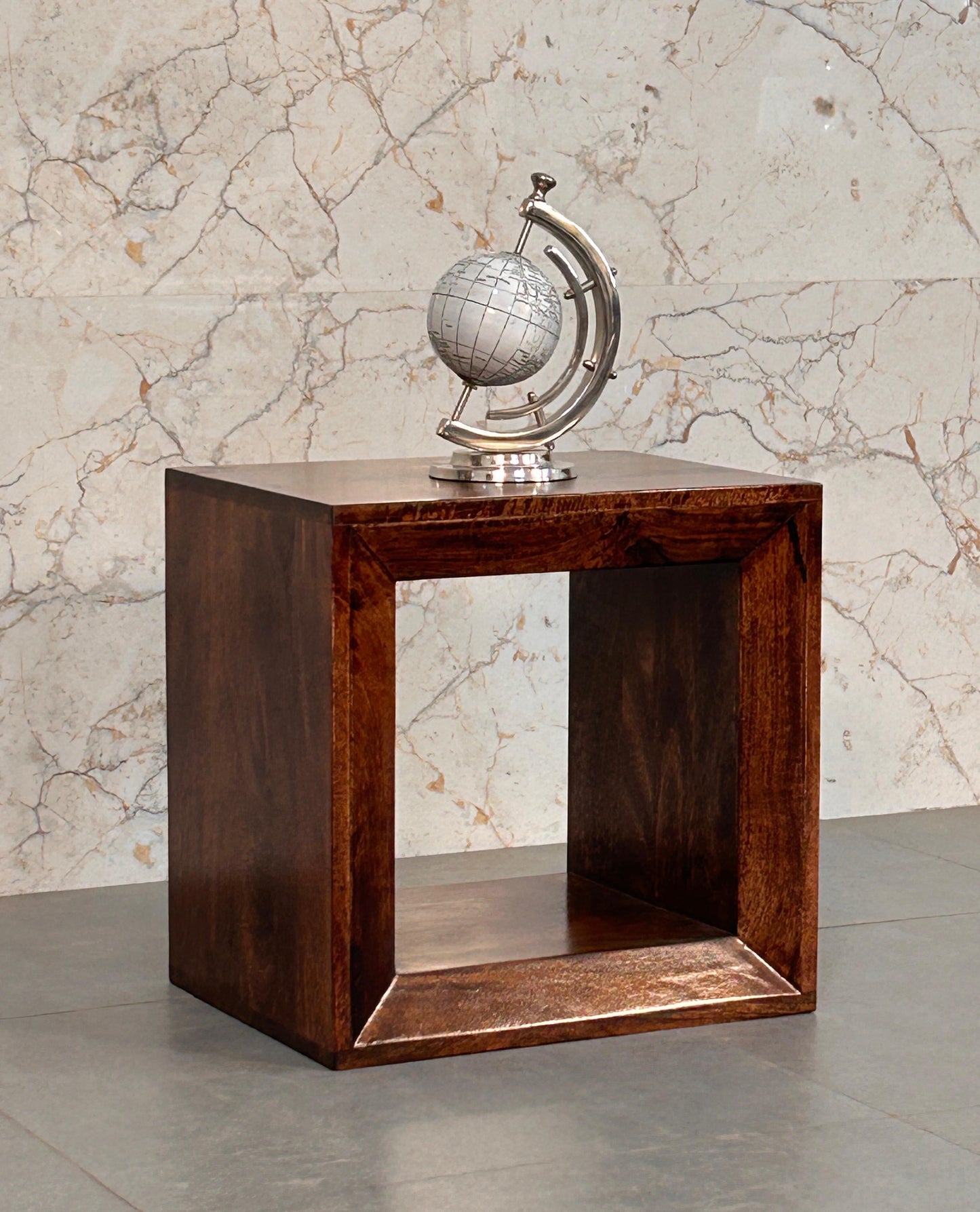 Solid Wood Solis California Side Table With Open Storage