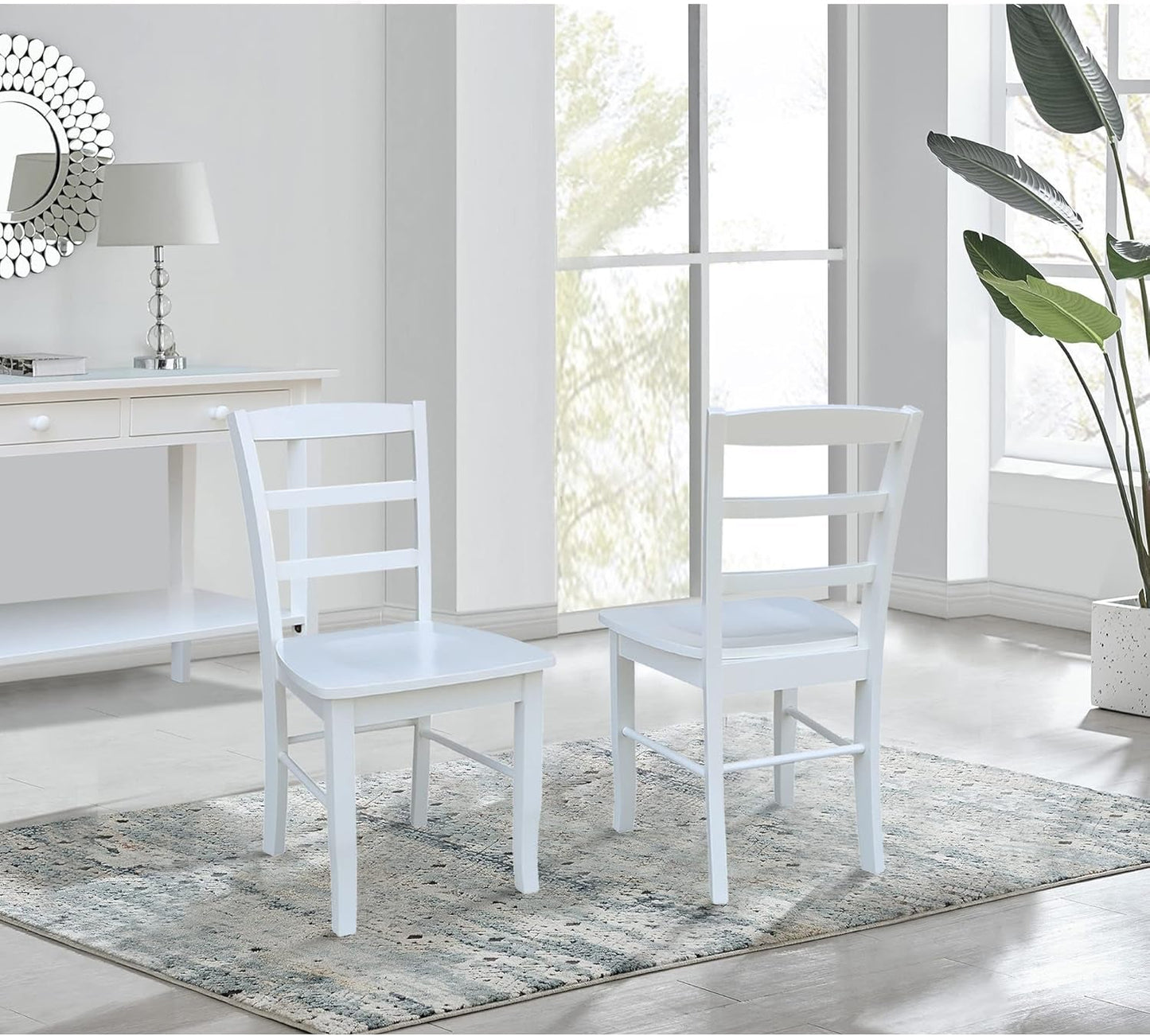 Madrid Ladderback Dining Chairs Set Of Two White Finish