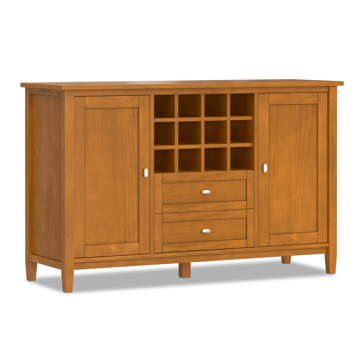 Warm Shaker Storage Cabinet with Wine Rack